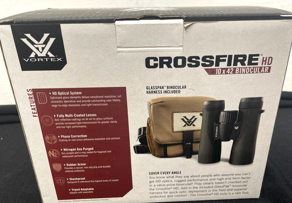 Vortex CF-4312 10x42 Full Size Waterproof Binoculars - Green - Image 3 of 4