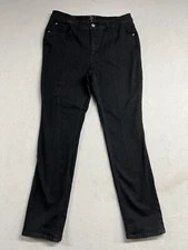 Womens G by Giuliana Slim Striaght Leg Black Denim Jeans Size 16