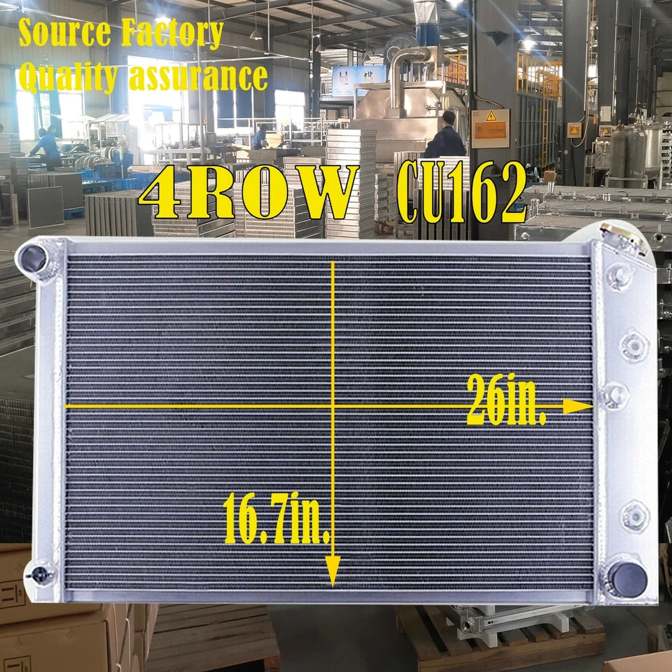 4 Row Aluminum Radiator for 1975-1979 Chevy Nova /1978-1987 El Camino V8 5.0 5.7 Foto 2 de 4