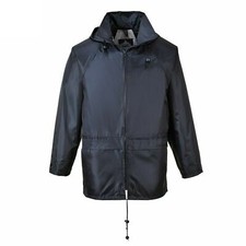Image of Classic Rain Jacket Waterproof Lightweight Windproof Hooded Workwear for Outdoor
