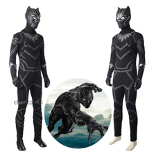 Captain America Civil War Black Panther T'Challa Jumpsuit Cosplay Costume Outfit