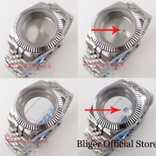 Diving 36mm 39mm Steel Watch Case fit ETA 2824 PT5000 NH35A NH36A Fluted Bezel