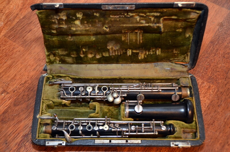 Alte Oboe Oskar Oehler Berlin hautbois hautboy + Koffer Etui Alte Oboe Oskar Oehler Berlin hautbois hautboy + Koffer Etui
