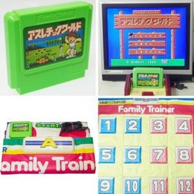 Nintendo Famicom Family Trainer Controller Mat + ATHLETIC WORLD Japan Import FC