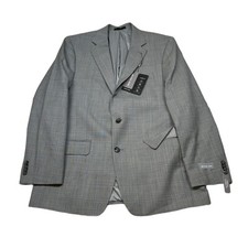 Michael Kors Kidwell Suit Jacket Mens 40R 40  Grey Blue Plaid Stretch $450