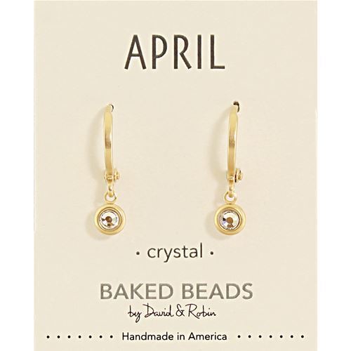 Baked Beads Birthstone Huggie Earring April eBay