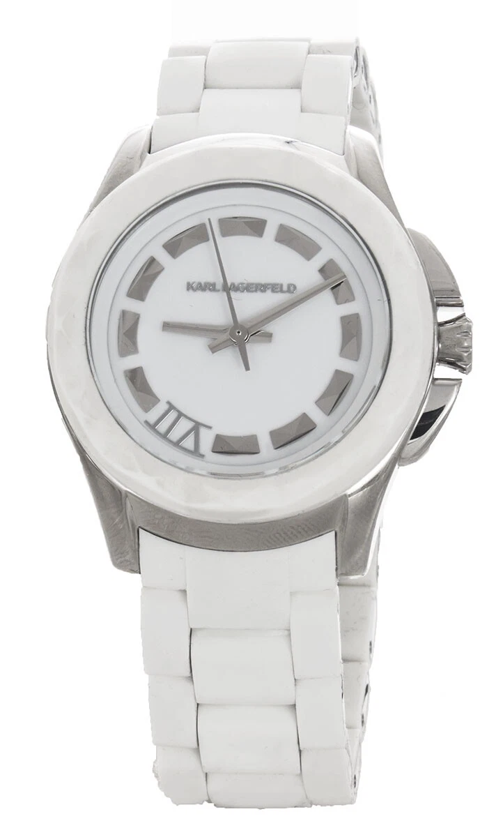 Karl Lagerfeld KL1016 White Rubber Stainless Steel Women s Watch