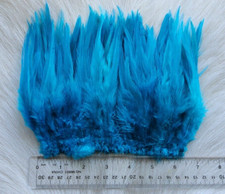 Schlappen Feather. Soft, Webby, 6" Strip Strung..  (1) pack . Turquoise H-82