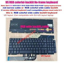 New US Keyboard RGB Backlit for Dell G15 5510  5511 5515 5520 5525 5530 P105F