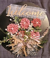 Handmade Welcome Sign - Custom Made Flowers and Design