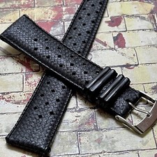 28 sold Soft rubber original 1960s vintage 19mm dive watch strap 2 keepers NOS