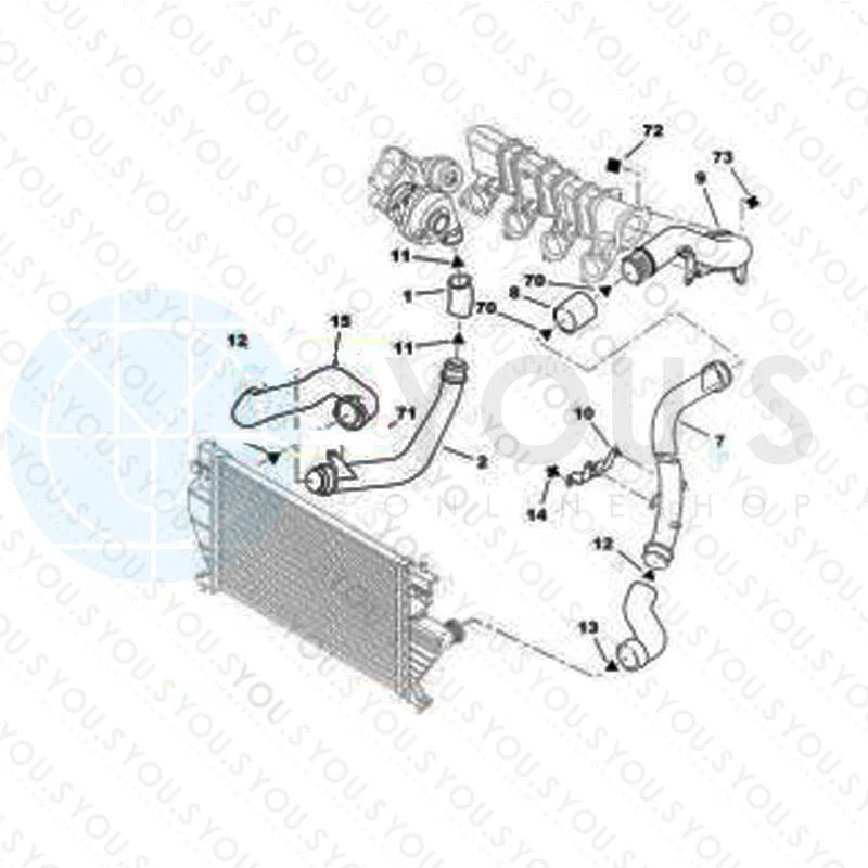 CITROEN JUMPY (U6U) Kasten (BS) 2.0 HDi 110 Ladeluftschlauch - 0382.HQ - NEU - Bild 2 von 2