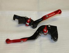 Adjustable Black Red Folding Brake Clutch Levers Suzuki B-King