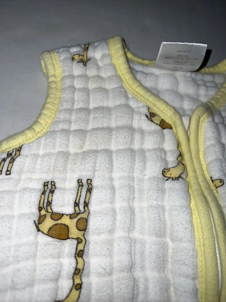 Aden And Anais Muslin Sleep Sack Giraffe Newborn NB 0-6 Months 10-18 Lbs - Image 3 of 4