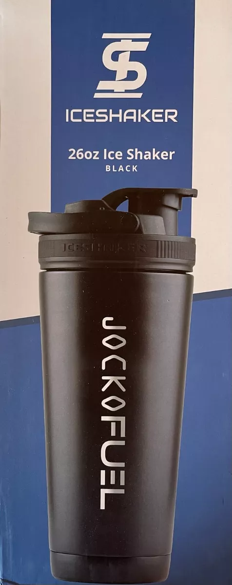 Ice Shaker 26 Oz. BLACK Insulated Vacuum Bottle & Shaker - JOCKO FUEL LOGO