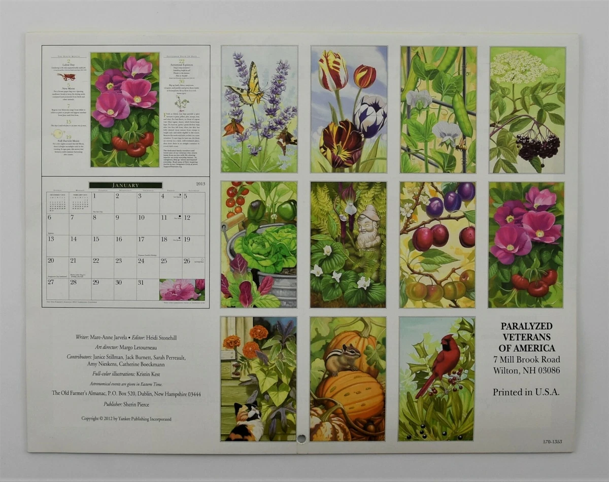 The Old Farmer's Almanac 2013 Gardening Calendar Paralyzed Veterans of America | eBay The old farmer's almanac 2013 gardening calendar paralyzed veterans of america | ebay