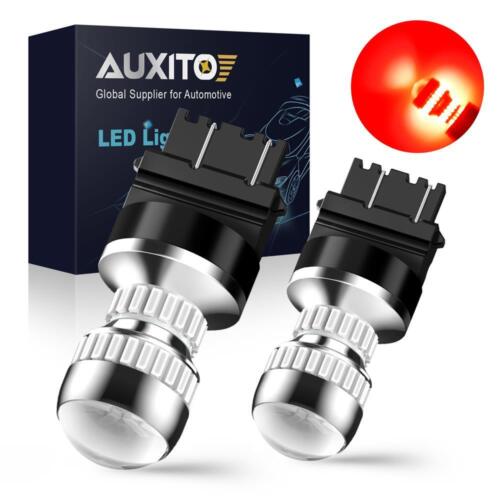 2pc AUXITO 3157 3156 Red LED Brake Tail Turn Signal Light Bulbs Anti Hyper Flash - Picture 1 of 12