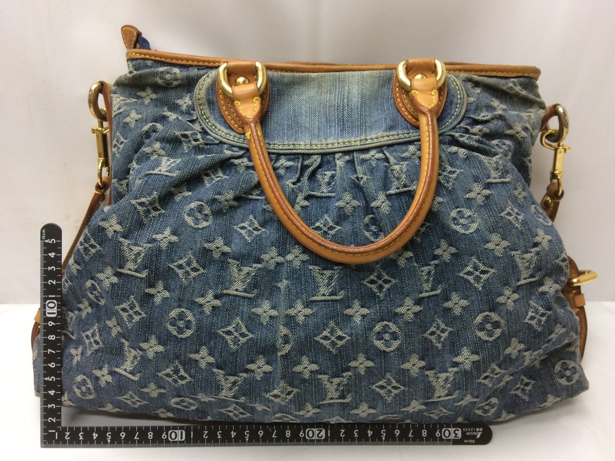 Auth Louis Vuitton Monogram Denim Neo Cabby MM 2 Way hand bag 