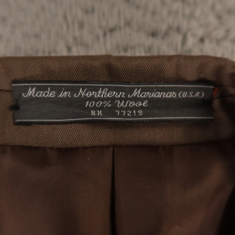 VTG Tweed Jacket S ST Brown 100% Wool Serge Twill Sport Coat Blazer USA 39L - Image 3 of 4