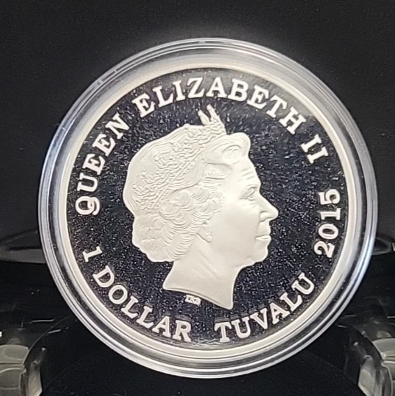 2015 Tuvalu Back to the Future Delorean 1oz Silver Car Coin OGP Box/COA Car Case - Image 4 of 4