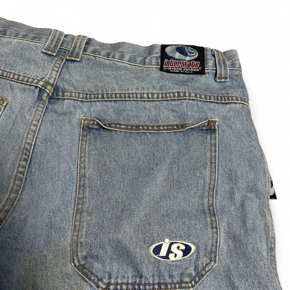 Pantalones Cortos De Colección Años 90 Y2K Interestatal Calce Suelto Patinador Jean Denim Talla 44 EE. UU. Foto 3 de 4