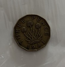 1941 Three Pence Coin Bronze George V1
