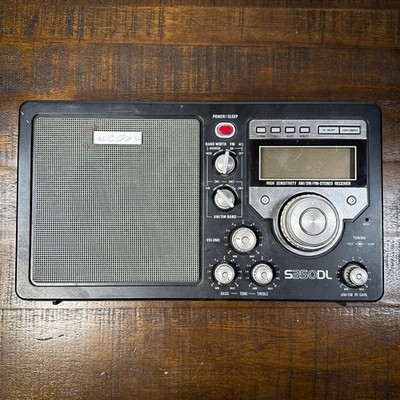 Eton S350DL AM/FM Stereo Radio Alarm Clock Receiver Black Strap & Power Adapter