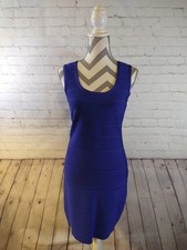EUC cobalt blue CALVIN KLEIN bodycon club/cocktail party dress - size PETITE MED