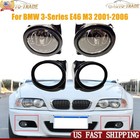Pair For BMW E46 M3 2001-2006 Clear Front Bumper Fog Lights w/Bulbs Left+Right