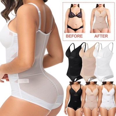 V-Neck Body Shaper for Women Tummy Control Shapewear Compression Bodysuit Tops