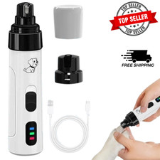 Quiet Electric Pet Nail Grinder Rechargeable Dog Cat Claw Trimmer Grooming Tool