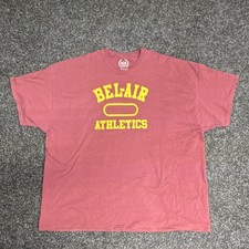 Bel-Air Athletics Red Logo Graphic Print Crew Neck Short Sleeve T-Shirt Men's