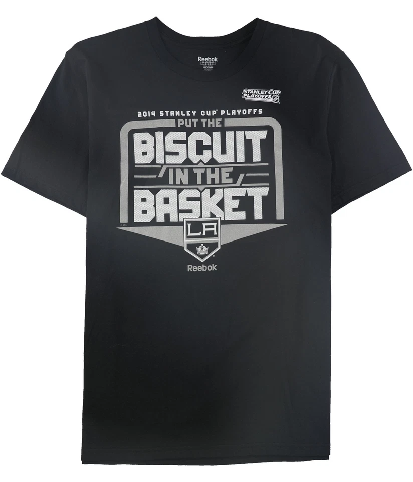 Camiseta gráfica Reebok para hombre LA Kings 2014 Stanley Cup Playoffs, negra, S