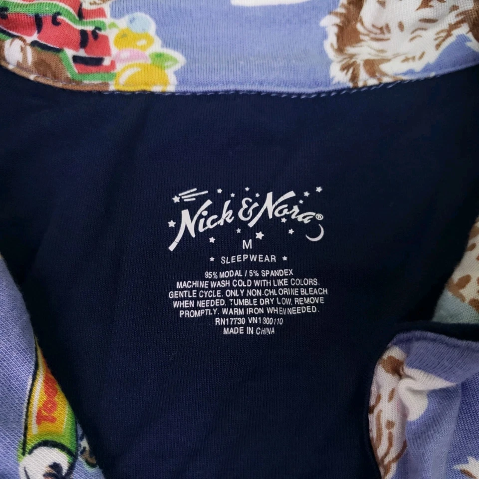 Nick & Nora 2 piezas Pijama Mujer Cachorro Perros Baño Hora Burbujas Talla Mediana Foto 2 de 4