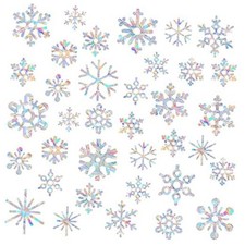 36 Piece Snowflake Anti-Collision Decals - Save Birds from Window Collisions,
