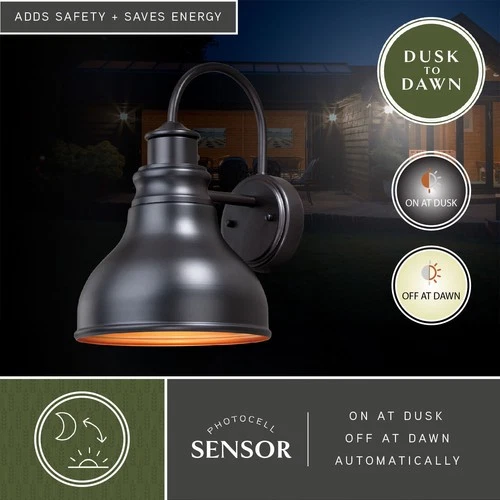 Vaxcel Lighting T0316 Delano 1 Light 13"H Outdoor Wall Sconce - Bronze - Picture 8 of 8