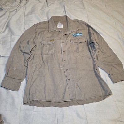 FR Flame RESISTANT Button Down Shirt Mens Sz XL XLarge CAT 2 Lapco LINEMAN Shirt