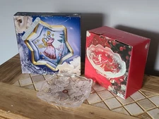 Walther-Glas Christmas Glass Trinket Dish Germany Lot Of 3