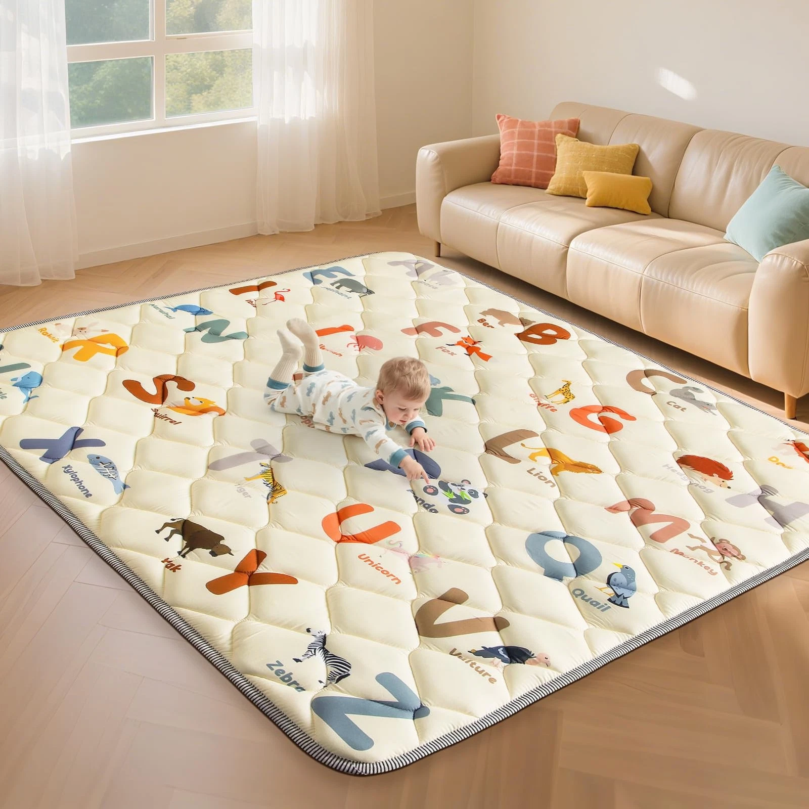 Baby Play Mats for Floor 74”x50” Playmat for Baby and Toddlers Infants Foam...