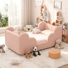 Begonia.K Cloud Bed Toddler Floor Crib Upholstered Children's Bed-Guard Rails
