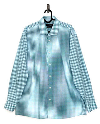 Tommy Hilfiger TXFlex Supima Dress Shirt 16L Slim Fit Stretch Blue Long Sleeve