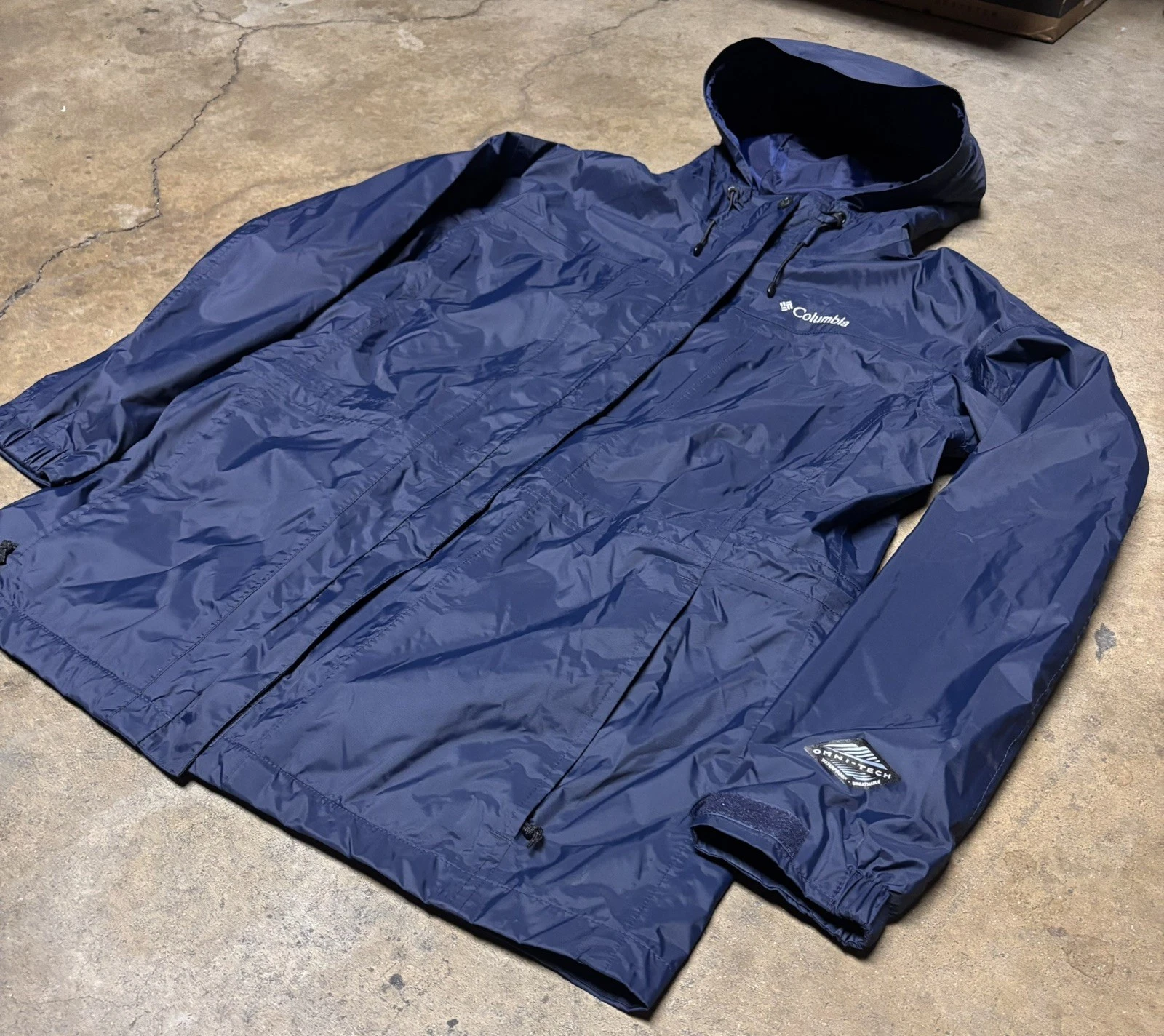 Columbia Jacket Men Large Adult Blue Full Zip Windbreaker Hoodie Sweatshirt