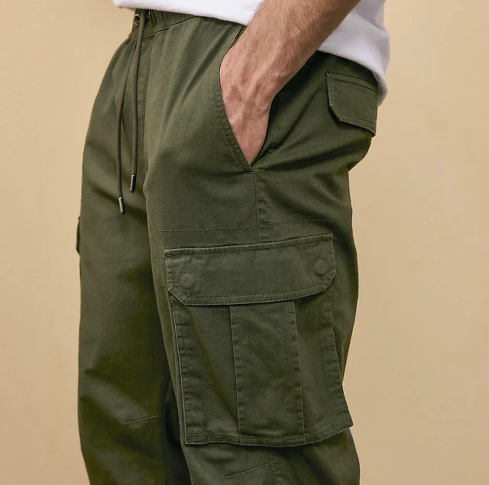 CSG Enterprise Olive Green Cargo Joggers Pants Men Size L Large - Image 2 of 4