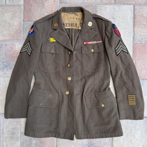 WWII CBI Army Air Force Class A Named Uniform Jacket Bullion Patch Theater Made