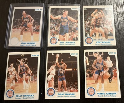 1985-86 STAR Basketball Detroit PISTONS 6 Card Team Set Laimbeer & More!!