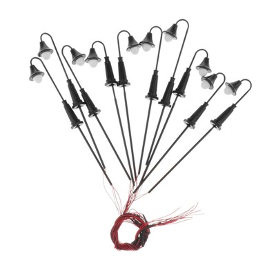 10 Stück 10/Pack Modelleisenbahn Eisenbahn Straßenlaterne Lampe 1:75-1:150 3V