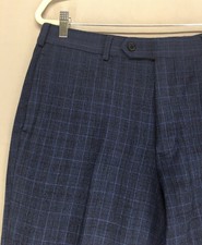 Brooks Brothers 36x30 Regent Fit Navy Plaid Dress Suit Pants Trouser Flat Front