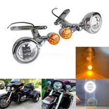 4.5" Auxiliary Fog Light Brackets Turn Signals For Harley Electra Street Glide