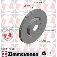 Zimmermann 2X Bremsscheibe Vorne Ø320 Mm InnenbelüFtet FüR Ford Kuga II DM2 1.5