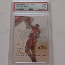 LeBron James Rookie Card Fleer Mystique #99 PSA Mint 9!  654/999